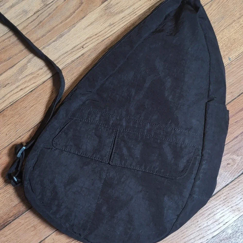 AmeriBag Healthy Back Bag 7103 Black Nylon Medium Crossbody Adjustable Strap